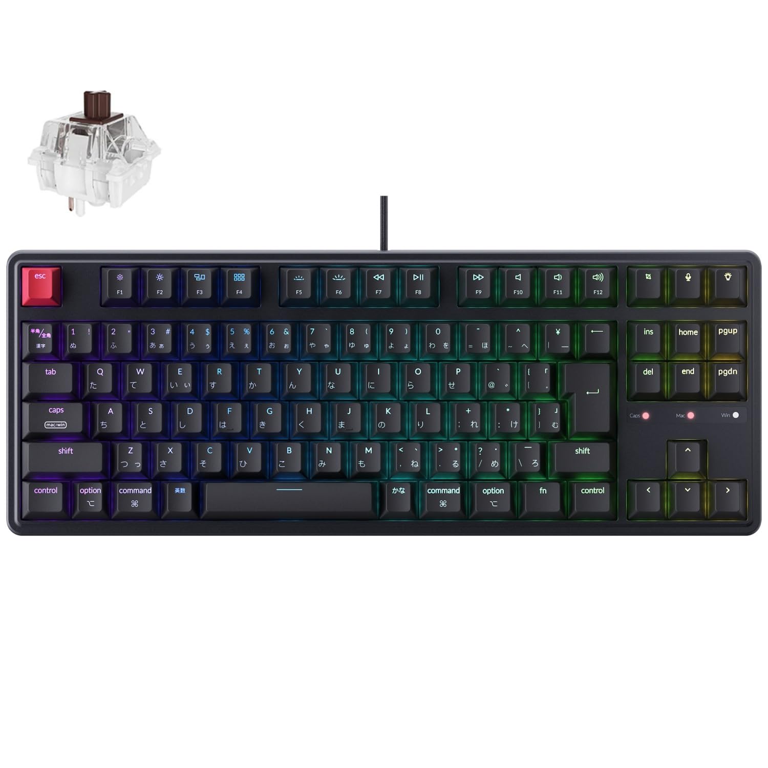 Amazon | 【国内正規品】Keychron C3 Pro 8K RGB TKL 80%配列 JIS